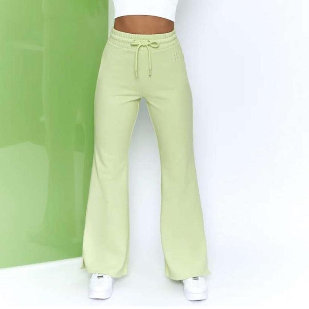 Wide Leg Sweatpants in lime green — size S
